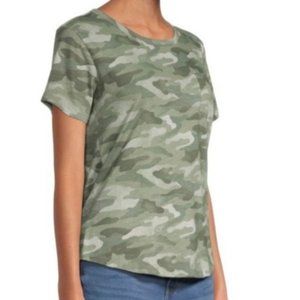 a.n.a. Camo T-Shirt Top Womens Medium Round Neck Camouflage Roll Short Sleeve